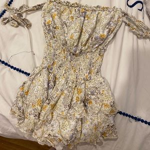 Forever 21 off the shoulder skort floral romper